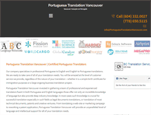 Tablet Screenshot of portuguesetranslationvancouver.com